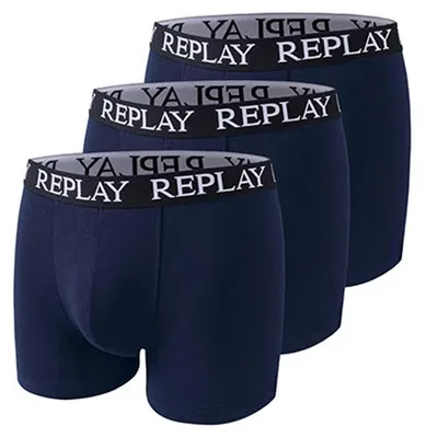 Image de Replay - Boxers pour homme (lot de 3) LT1066 (S) (bleu marine)