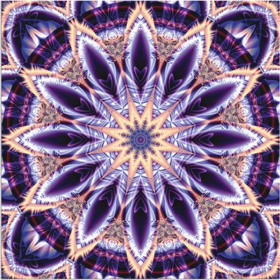 Produktbild von ARTland Wandbild Alu für Innen & Outdoor Mandala Stern lila Größe: 70x70 cm