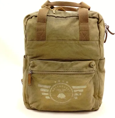 Produktbild von Greenburry Aviator Canvas Rucksack Backpack Daypack 5911, Farbe:Khaki