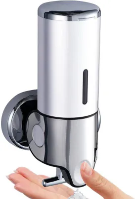 Obrázok produktu pre Kúpeľňová dávkovač mydla na montáž na stenu, 500 ml, nerezová oceľ