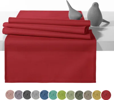 Produktbild von heimtexland Outdoor Tischläufer Garten Tischdecke 45x145 Tischdeko wasserabweisend wetterfest UV-beständig Typ551 Rot