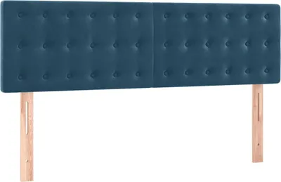 Obrázok produktu pre vidaXL Čelá postele, tmavomodré, 144 x 5 x 78/88 cm, zamat