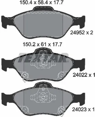 Produktbild von TEXTAR Bremsbeläge Satz Vorne für TOYOTA Yaris Schrägheck (P13) 2495201