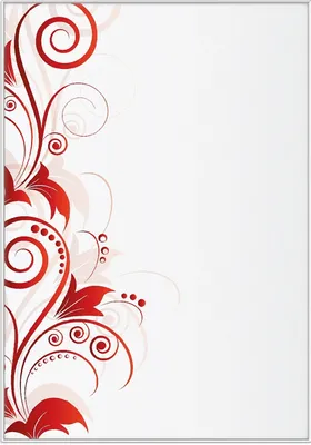 Produktbild von Wallario Wandbild Abstrakte rote Blumenschnörkel, Größe: 70,30 x 100,30 cm, Poster mit weißem Kunststoffrahmen