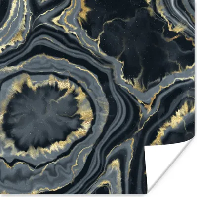 Produktbild von MuchoWow® Poster Geode - Gold - Marmor - Steine 50x50 cm - Wohnzimmerdekoration