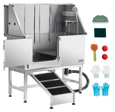 Produktbild von Hundebadestation aus Edelstahl – Tragfähigkeit: 150 kg – Abmessungen: 1270 x 580 x 1495 mm