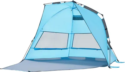 Immagine prodotto di SucceBuy Pop-Up Tenda da spiaggia Parasole per 4 persone, protezione UPF 50+, tenda da spiaggia portatile con borsa e picchetti, tenda da spiaggia leggera per campeggio, pesca e picnic