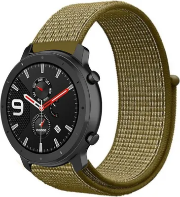 Produktbild von Strap-it Xiaomi Amazfit GTR Nylonarmband (Oliv)
