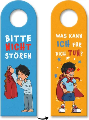 Produktbild von Türhänger 3er Set Superheldenmotiv - Bitte nicht stören oder Was kann ich für