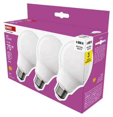LED žárovka Classic A60 / E27 / 9,5 W (75 W) / 1055 lm / neutrální bílá