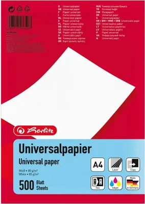 Zdjęcie produktu dla Herlitz 5033402, Uniwersalne, A4 (210x297 mm), 500 ark., 80 g/m², Biały