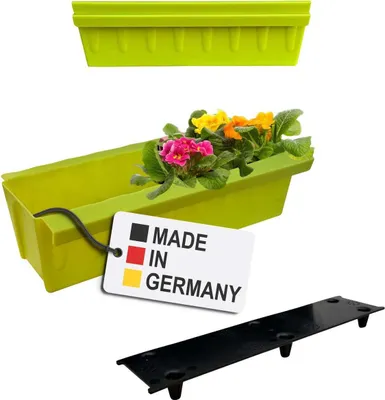 Produktbild von BURI 2 Euro-Paletten Blumenkästen-Einsätze inkl. Bewässerungsmatte | mit Hängesystem zum Einhängen | 37,3cm Hellgrün | Pflanzkasten für Europalette Palette | Balkonkasten | Blumentopf | extrem stabil