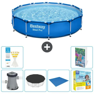 Zdjęcie produktu dla Basen stalowy Bestway Steel Pro, okrągły - 366 x 76 cm - 5-częściowy, model S198