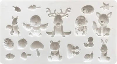 Obrázek produktu pro Silikonové fondánové formy na dorty, 3D lesní zvířata, formy pro kutily, mýdla, želé, zmrzliny, dorty, čokolády, formy na pečení, nástroje na zdobení