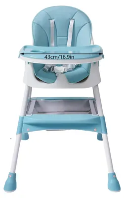 Image de Chaise haute, plateau réglable, ceinture de sécurité, vert