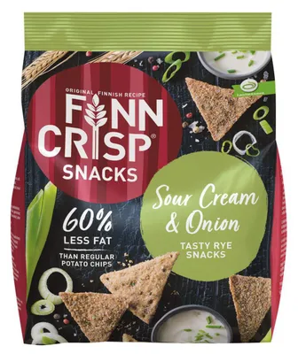 Zdjęcie produktu dla Finn Crisp Snacks Vollkorn Roggenchips Sour Cream und Onion 150g