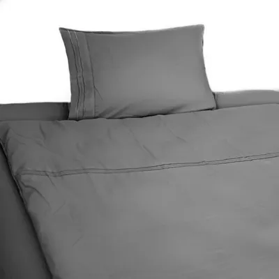 Immagine prodotto di set di biancheria da letto 3 pezzi con federa 50x70 cm, copripiumino 135x200 cm e lenzuolo antracite
