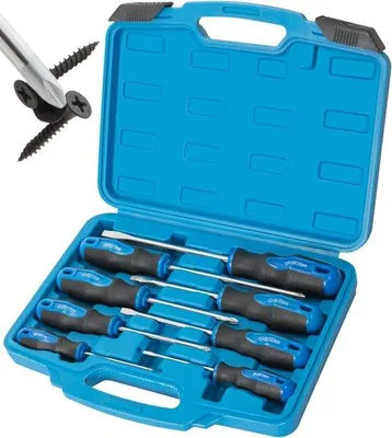 Produktbild von Famanu Schraubendreher-Set 8-teilig mit magnetischen Spitzen - professionell, ergonomisch