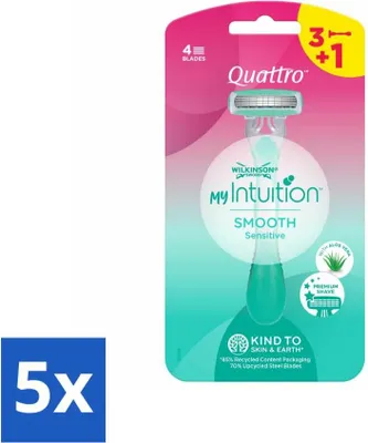 Produktbild von Wilkinson – Einwegrasierer – Quattro für Frauen – Präzise – 4 Klingen - Vorteilspack - 5 Stücke