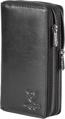 Produktbild von Elegante Damen Geldbörse Schwarz Leder RFID Schutz großes Portemonnaie mit vielen Fächern Luxus Wallet Geschenkbox für Frauen hochwertig