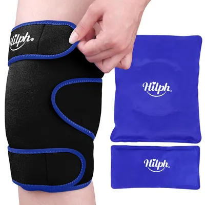 Produktbild von Kühlbandage für Knie, Schmerzlinderung, schwarz, 360° Abdeckung und Kompression, für Knieverletzung