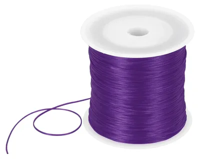 Image de Cordon élastique - Diamètre de 0,8 mm - Idéal pour l'enfilage de perles et de bijoux - Longueur : 120 mètres - Couleur : violet