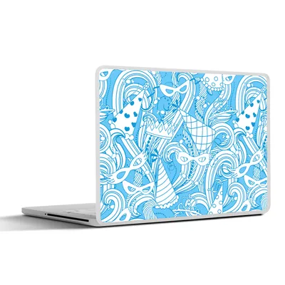 Produktbild von MuchoWow® Laptop Aufkleber Sticker Cover Muster - Karneval - Maske 31x22.5 cm - Laptop-Deko