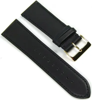 Produktbild von Beach Uhrenarmband Ersatzband Kalbslederband 24mm schwarz 19262G