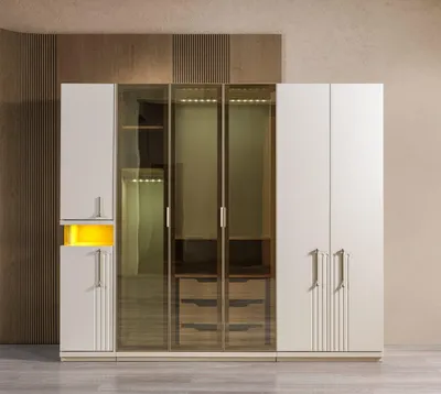 Produktbild von Kleiderschrank 251 cm modern Schlafzimmer großer Schrank