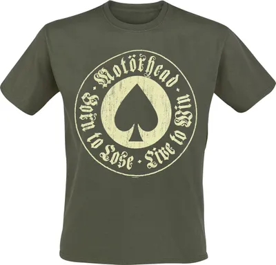 Produktbild von Motörhead T-Shirt Herren Born To Lose khaki Band-Merch, Bands 100% Baumwolle L