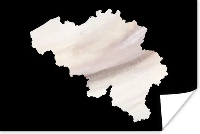Produktbild von MuchoWow® Poster Karte - Belgien - Weiß 60x40 cm - Schlafzimmerdekoration