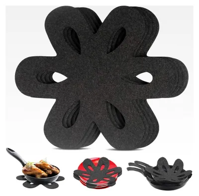 Produktbild von Pfannenschoner 5 Stück Hitzebeständiger Pfannenschutz Stapelschutz rutschfest aus Filz - für Pfannen, Töpfe und Schüsseln (38cm)