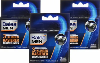 Zdjęcie produktu dla 3 x Balea MEN - 3-ostrzowe żyletki do golenia (3 x opakowanie 10 szt.)