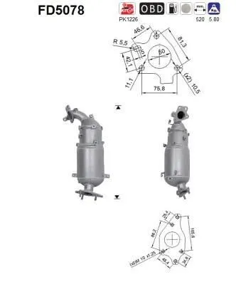 Produktbild von AS FD5078 Dieselpartikelfilter Rußpartikelfilter DPF für HONDA CR-V III (RE) Euro 5 Abgasanlage Diesel