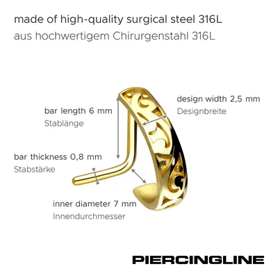 Produktbild von Nasenpiercing, Nasenstecker Chirurgenstahl Nasenstecker ORIENTALISCHES DESIGN