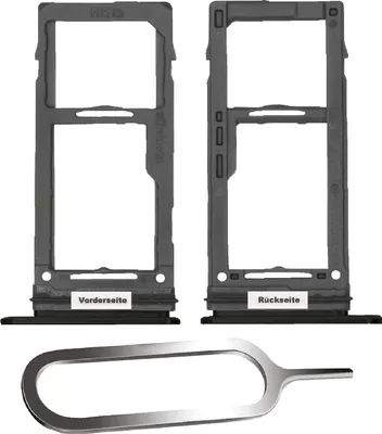 Produktbild von Samsung Galaxy S9 / Plus G960F G965F Sim Karten Halter Tray Adapter Fach Stecker Slot + Nadel Midnight Black Schwarz