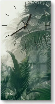 Produktbild von DEQORI Glasuhr 30x60 cm Modern 'Nebelwaldgeheimnis' Wanduhr Glas Uhr Design leise Küchenuhr
