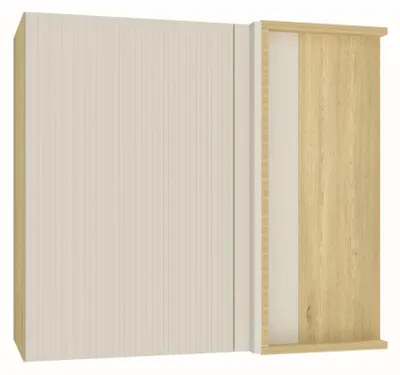 Produktbild von Küchenhängeschrank 80 cm - Beige Matt - Eck-Hängeschrank - Soft-Close-System - Küchenschrank - Universelle Frontmontage