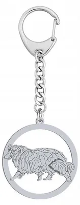 Produktbild von Mejk Jewellery Schlüsselanhänger Schottischer Schäferhund 925 Silber Gravur