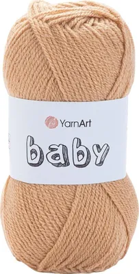 A ball of beige yarn with a white label.