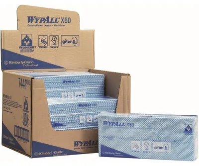 Obrázek produktu pro Utěrky Wypall X50 1vrstvé 41,6 x 24,5 cm Interfold modré