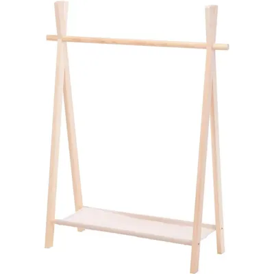 Obrázok produktu pre Vešiak na kabáty do detskej skrine Vešiak na oblečenie s policou Drevo 100x80x30 cm
