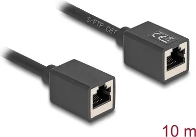 Produktbild von Delock Netzwerk Verlängerungskabel RJ45 Kupplung Buchse zu Cat.6A S/FTP 10 m (90335)