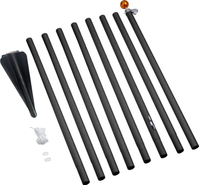Produktbild von Fairybell Zerlegbarer Alufahnenmast mit Bodenhülse | 800 cm | Schwarz | 8-teilig
