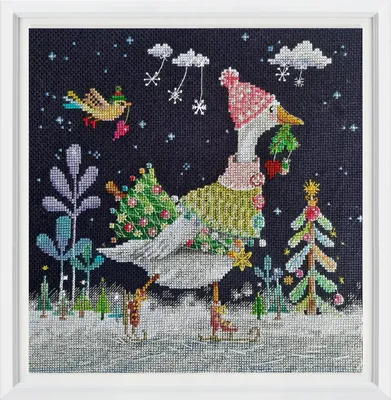 Produktbild von RTO Kreuzstich Stickpackung "Zauberschlittschuhe", Zählmuster, 25x25cm
