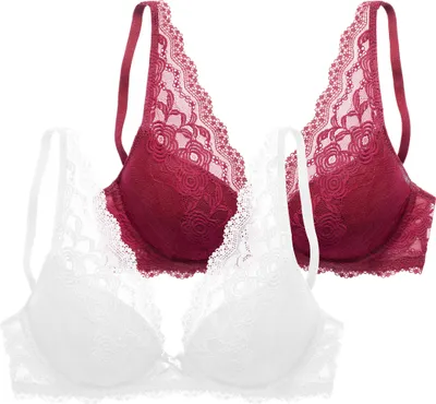 Produktbild von PETITE FLEUR Push-up-BH beere+weiß Größe 80 Cup B