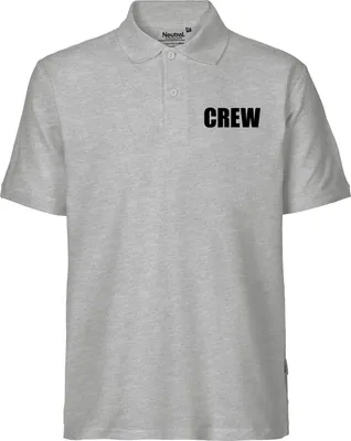 Produktbild von Huuraa Herren Polo Shirt Crew Schriftzug XXL Sport Grey Bio Baumwolle Fairtrade Poloshirt Geschenkidee