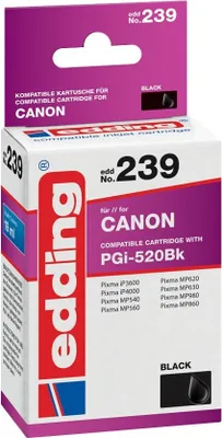 Immagine prodotto di edding 18-239/18-239-01 edding EDD-239  schwarz Druckerpatrone kompatibel zu Canon PGI-520 BK