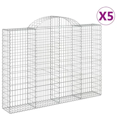 Produktbild von vidaXL Gabionen mit Hochbogen 5 Stk. 200x30x140/160cm Verzinktes Eisen
