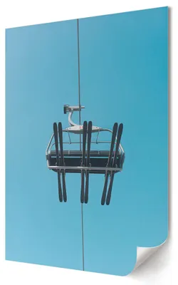 Produktbild von Seilbahn- Kunstdruck A1 (59x84 cm) - Minimalistisch, Modern- Wandbild für Wohnzimmer Schlafzimmer & Flur, Modernes Poster Wanddeko, Ungerahmt